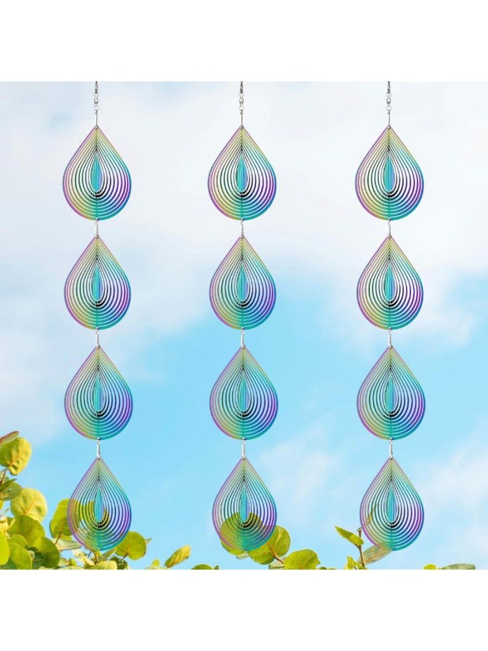 Colorful Metal Wind Spinners for Outdoor Garden Decor, Reflective Bird